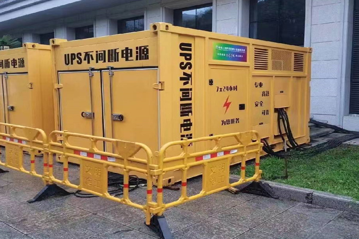 长岭发电机租赁施工现场